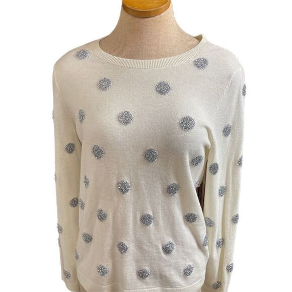 Talbots Polka Dot Lambswool Sweater Size Medium - Picture 2 of 11